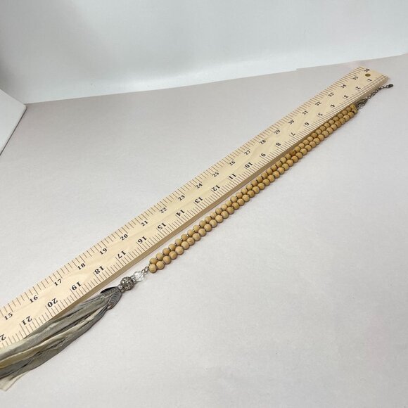 Sari Tassel Necklace Long Wood Beads Adjustable Natural Boho‎ - Picture 8 of 8